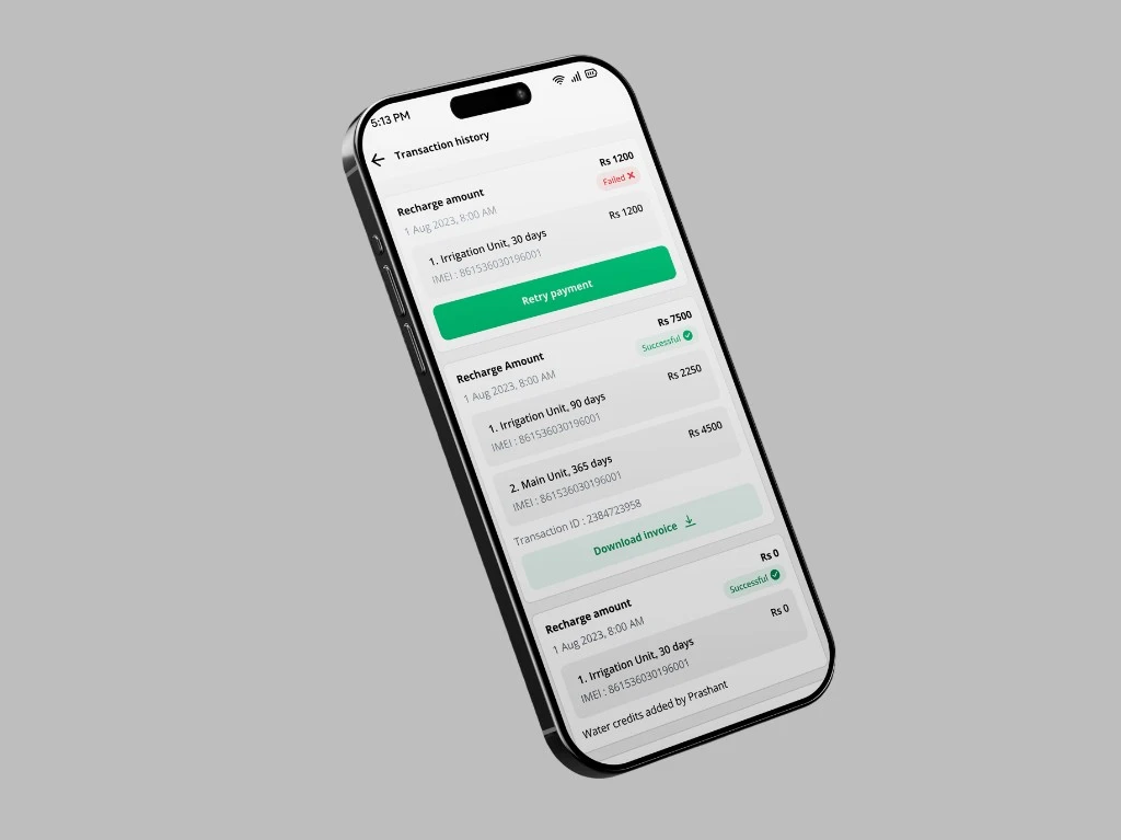 Transaction history: every deduction tagged, timestamped, and auditable
